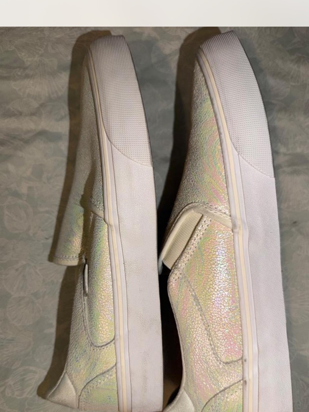Women’s Slip-On Shoes in Iridescent White - Lightweight Comfort - missing insole - Picture 3 of 5